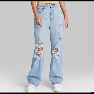 wild fable high rise straight mom raw hem jean size 4 (Read description)